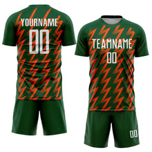 Charger l&#39;image dans la galerie, Custom Green White-Orange Zigzag Shape Sublimation Soccer Uniform Jersey
