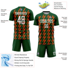 Charger l&#39;image dans la galerie, Custom Green White-Orange Zigzag Shape Sublimation Soccer Uniform Jersey
