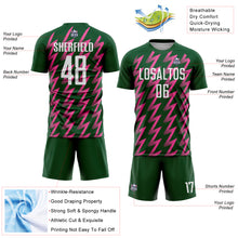 Charger l&#39;image dans la galerie, Custom Green White-Pink Zigzag Shape Sublimation Soccer Uniform Jersey
