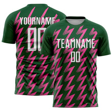 Charger l&#39;image dans la galerie, Custom Green White-Pink Zigzag Shape Sublimation Soccer Uniform Jersey
