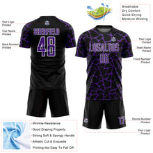 Load image into Gallery viewer, Custom Black Purple-White Abstract Network Splash Sublimation Soccer Uniform Jersey
