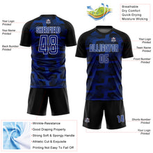 Charger l&#39;image dans la galerie, Custom Black Royal-White Line Sublimation Soccer Uniform Jersey
