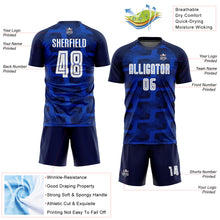 Charger l&#39;image dans la galerie, Custom Navy White-Thunder Blue Line Sublimation Soccer Uniform Jersey
