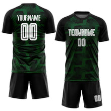 Charger l&#39;image dans la galerie, Custom Black White-Green Line Sublimation Soccer Uniform Jersey
