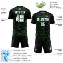 Charger l&#39;image dans la galerie, Custom Black White-Green Line Sublimation Soccer Uniform Jersey
