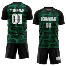 Charger l&#39;image dans la galerie, Custom Black White-Kelly Green Line Sublimation Soccer Uniform Jersey
