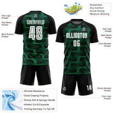 Charger l&#39;image dans la galerie, Custom Black White-Kelly Green Line Sublimation Soccer Uniform Jersey
