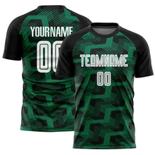 Charger l&#39;image dans la galerie, Custom Black White-Kelly Green Line Sublimation Soccer Uniform Jersey
