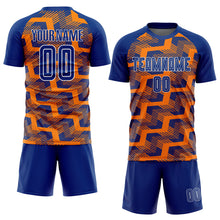 Загрузить изображение в средство просмотра галереи, Custom Royal Bay Orange-White Line Sublimation Soccer Uniform Jersey
