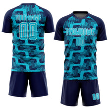 Charger l&#39;image dans la galerie, Custom Navy Lakes Blue-White Line Sublimation Soccer Uniform Jersey
