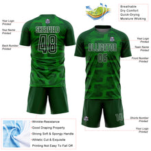 Charger l&#39;image dans la galerie, Custom Green Grass Green-White Line Sublimation Soccer Uniform Jersey
