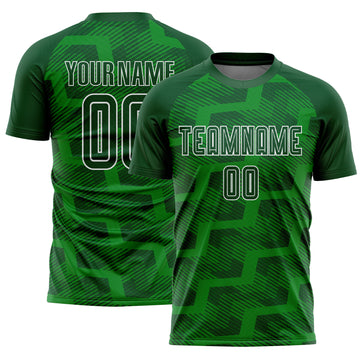 Custom Green Grass Green-White Line Sublimation Soccer Uniform Jersey