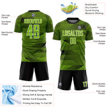 Load image into Gallery viewer, Custom Neon Green Black-White Line Sublimation Soccer Uniform Jersey
