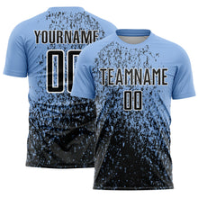 Laden Sie das Bild in den Galerie-Viewer, Custom Light Blue Black-White Abstract Fragment Art Sublimation Soccer Uniform Jersey
