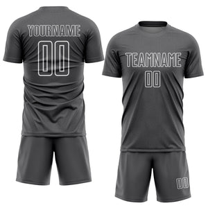 Custom Steel Gray White Geometric Shape Sublimation Soccer Uniform Jersey