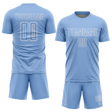 Загрузить изображение в средство просмотра галереи, Custom Light Blue White Geometric Shape Sublimation Soccer Uniform Jersey
