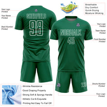 Load image into Gallery viewer, Custom Kelly Green White Geometric Shape Sublimation Soccer Uniform Jersey
