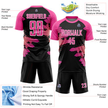 Load image into Gallery viewer, Custom Pink Black-White Splash Sublimation Soccer Uniform Jersey
