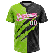 Charger l&#39;image dans la galerie, Custom Graffiti Pattern Black Neon Green-Pink 3D Two-Button Unisex Softball Jersey
