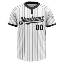 Загрузить изображение в средство просмотра галереи, Custom White Black Pinstripe Gray Two-Button Unisex Softball Jersey
