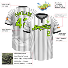 Загрузить изображение в средство просмотра галереи, Custom White Black Pinstripe Neon Green Two-Button Unisex Softball Jersey
