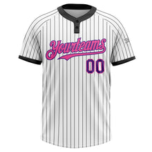 Загрузить изображение в средство просмотра галереи, Custom White Black Pinstripe Purple-Pink Two-Button Unisex Softball Jersey
