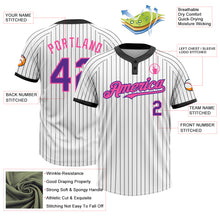 Загрузить изображение в средство просмотра галереи, Custom White Black Pinstripe Purple-Pink Two-Button Unisex Softball Jersey
