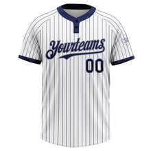 Загрузить изображение в средство просмотра галереи, Custom White Navy Pinstripe Gray Two-Button Unisex Softball Jersey
