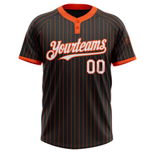 Charger l&#39;image dans la galerie, Custom Black Orange Pinstripe White Two-Button Unisex Softball Jersey
