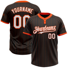 Charger l&#39;image dans la galerie, Custom Black Orange Pinstripe White Two-Button Unisex Softball Jersey
