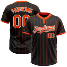 Загрузить изображение в средство просмотра галереи, Custom Black Orange Pinstripe White Two-Button Unisex Softball Jersey
