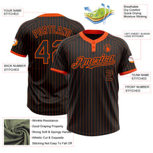 Загрузить изображение в средство просмотра галереи, Custom Black Orange Pinstripe Orange Two-Button Unisex Softball Jersey
