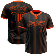 Загрузить изображение в средство просмотра галереи, Custom Black Orange Pinstripe Orange Two-Button Unisex Softball Jersey
