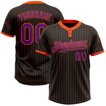 Загрузить изображение в средство просмотра галереи, Custom Black Orange Pinstripe Purple Two-Button Unisex Softball Jersey
