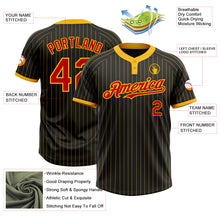 Charger l&#39;image dans la galerie, Custom Black Gold Pinstripe Red Two-Button Unisex Softball Jersey
