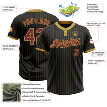 Charger l&#39;image dans la galerie, Custom Black Old Gold Pinstripe Burgundy Two-Button Unisex Softball Jersey
