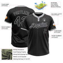 Charger l&#39;image dans la galerie, Custom Black Gray Pinstripe Gray Two-Button Unisex Softball Jersey
