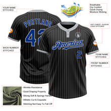 Charger l&#39;image dans la galerie, Custom Black Gray Pinstripe Royal Two-Button Unisex Softball Jersey
