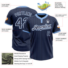 Charger l&#39;image dans la galerie, Custom Navy Light Blue Pinstripe White Two-Button Unisex Softball Jersey
