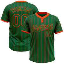 Charger l&#39;image dans la galerie, Custom Kelly Green Orange Pinstripe Orange Two-Button Unisex Softball Jersey
