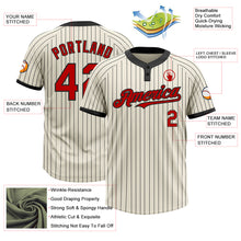 Laden Sie das Bild in den Galerie-Viewer, Custom Cream Black Pinstripe Red Two-Button Unisex Softball Jersey
