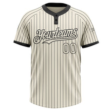 Charger l&#39;image dans la galerie, Custom Cream Black Pinstripe Black Two-Button Unisex Softball Jersey
