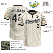 Charger l&#39;image dans la galerie, Custom Cream Black Pinstripe Gray Two-Button Unisex Softball Jersey
