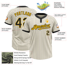 Load image into Gallery viewer, Custom Cream Black Pinstripe Gold Two-Button Unisex Softball Jersey
