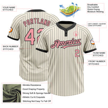 Laden Sie das Bild in den Galerie-Viewer, Custom Cream Black Pinstripe Medium Pink Two-Button Unisex Softball Jersey
