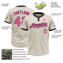 Charger l&#39;image dans la galerie, Custom Cream Black Pinstripe Pink Two-Button Unisex Softball Jersey
