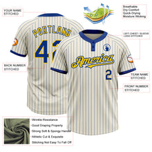 Laden Sie das Bild in den Galerie-Viewer, Custom Cream Royal Pinstripe Yellow Two-Button Unisex Softball Jersey
