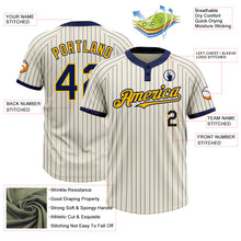 Laden Sie das Bild in den Galerie-Viewer, Custom Cream Navy Pinstripe Gold Two-Button Unisex Softball Jersey
