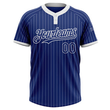 Charger l&#39;image dans la galerie, Custom Royal White Pinstripe White Two-Button Unisex Softball Jersey
