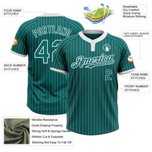 Charger l&#39;image dans la galerie, Custom Teal White Pinstripe White Two-Button Unisex Softball Jersey
